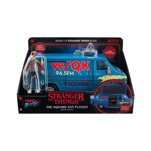 Stranger Things Figurine Et Véhicule Steve With The Squawk Van