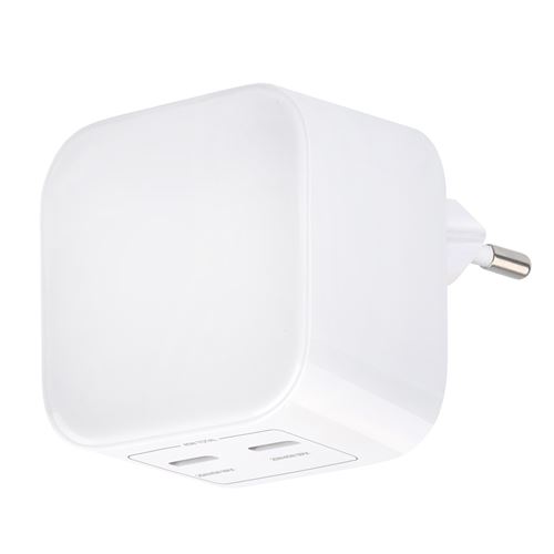 Chargeur secteur Wefix 2x USB-C pour téléphone mobile 45 W Blanc
