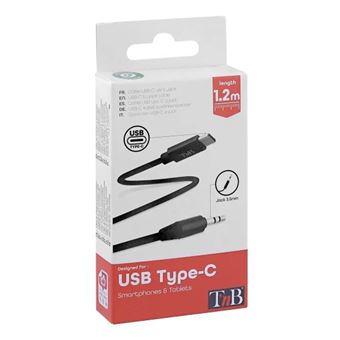 Câble USB Type-C vers Jack 3.5mm T'nB Noir