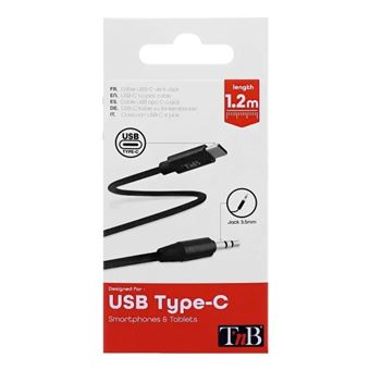 Câble USB Type-C vers Jack 3.5mm T'nB Noir