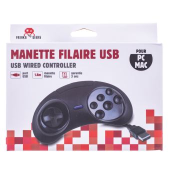 Manette PC et Mac filaire USB Freaks And Geeks Noir