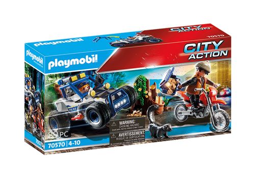 Playmobil City Action 70570 Policier Avec Voiturette Et Voleur À Moto