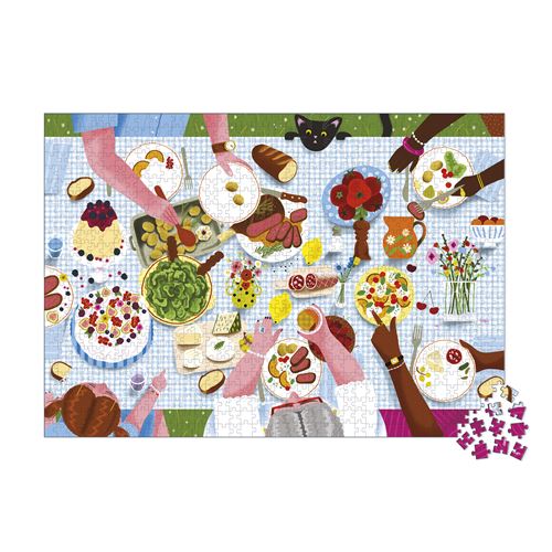 Puzzle en carton Janod Repas de famille 1000 pièces
