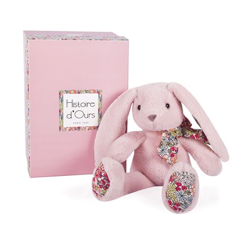 Peluche Lapin Histoire d'Ours Copain Câlin 25 cm Rose