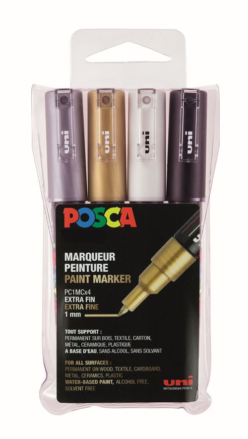 POSCA SET 4 MARQ PC1MC NR BC OR AGT