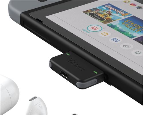 Adaptateur audio sans fil Bluetooth Genki pour Nintendo Switch Gris