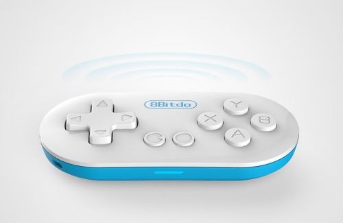 Mini Manette Gamepad Bluetooth 8bitdo FC Zero Blanche et bleue