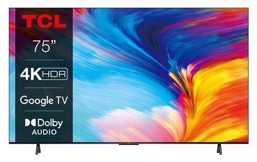 TV TCL LED 75P635 190 cm 4K UHD Google TV Métal noir - TV LED/LCD. 