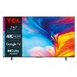 TV TCL LED 75P635 190 cm 4K UHD Google TV Métal noir