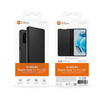 Coque avec rabat finition gomme et porte-carte Made For Xiaomi pour Redmi Note 12 Pro 5G Noir