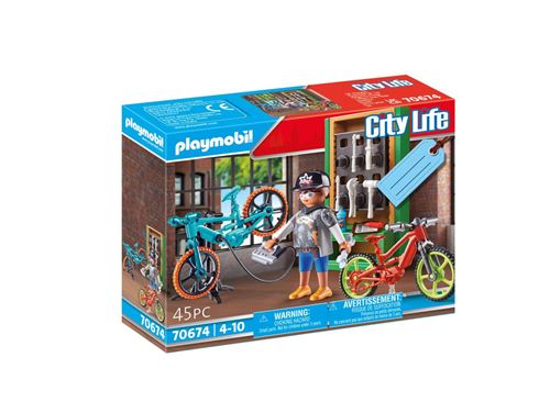Playmobil City Life 70674 Set Cadeau Atelier Réparation De Vélos