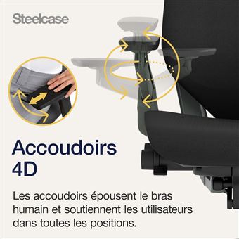 Chaise de Bureau et de Jeu Steelcase Gesture Noir