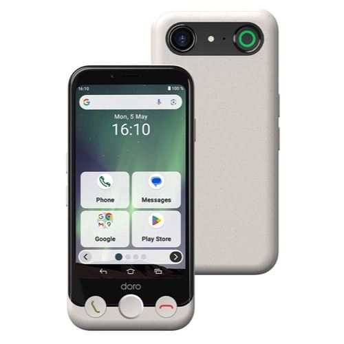 DORO Aurora A10 - 4G smartphone - double SIM - RAM 4 Go / Mémoire interne 64 Go - microSD slot - Écran LCD - 4.5 - 1280 x 720 pixels (60 Hz) - rear camera 13 MP - front camera 5 MP