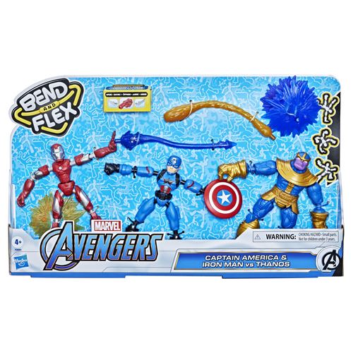 Pack de 3 Figurines Avengers Marvel Bend and flex
