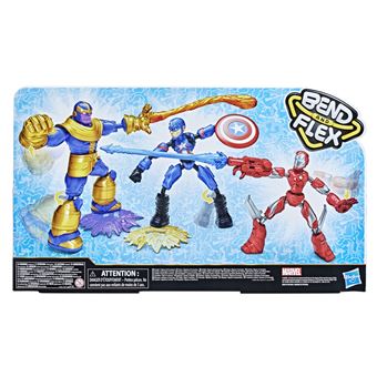 Pack de 3 Figurines Avengers Marvel Bend and flex