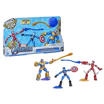 Pack de 3 Figurines Avengers Marvel Bend and flex