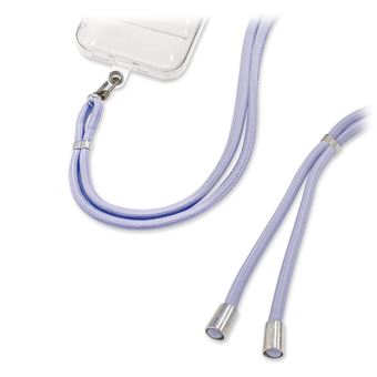 Bandoulière Universelle Pour Téléphone - Cordon Violet Avec Détails Argentés - Fixation Entre Coque Et Mobile - Longueur Ajustable - Garantie à Vie