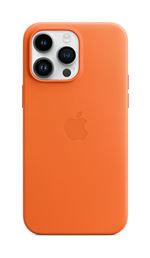 Apple - Coque de protection pour téléphone portable - avec MagSafe - cuir - orange - pour iPhone 14 Pro Max