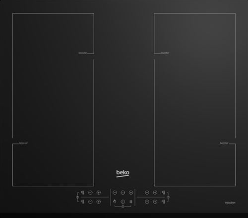 Beko HII64206F2MT - Table de cuisson à induction - 4 plaques de cuisson - Niche - largeur : 56 cm - profondeur : 59 cm - avec avant biseauté - noir
