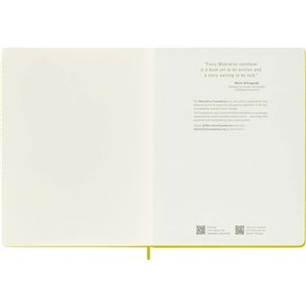 Carnet très grand format Moleskine rigide ligné Soie Jaune paille