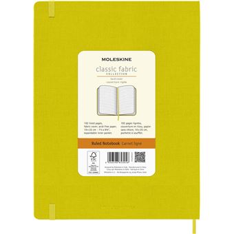Carnet très grand format Moleskine rigide ligné Soie Jaune paille