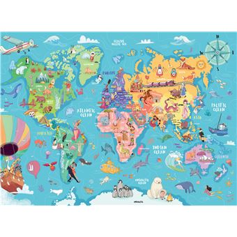 Puzzle Ravensburger XXL La carte du monde 100 pièces