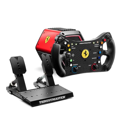 Volant gaming Thrustmaster T818 Ferrari 488 GT3 + Pédalier Thrustmaster pour PC