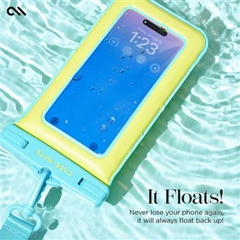 Etui étanche waterproof pour téléphone mobile Case Mate Bleu et jaune