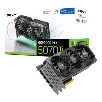 PNY GeForce RTX 5070 Ti OC - Grafische kaart - GeForce RTX 5070 Ti - 16 GB GDDR7 - PCIe 5.0 x16 - 3 x DisplayPort, HDMI - 1