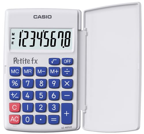 Calculatrice scolaire primaire Casio Petite FX LC-401LV-WE Blanc