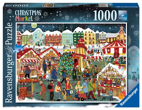 Puzzle 1000 pièces : Le marché de Noël Ravensburger France - vue 4