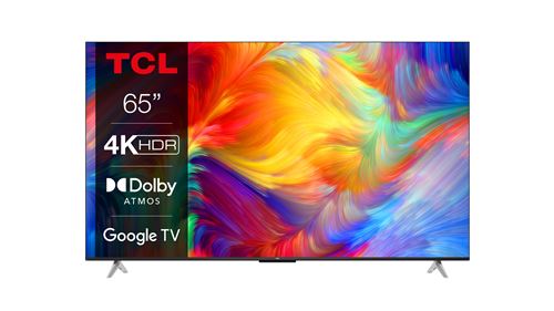 TV TCL LED 65P638 165 cm 4K UHD Google TV Métal noir 2022