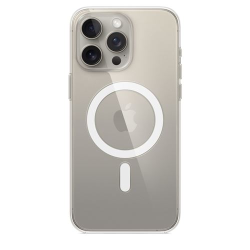 Apple Coque en silicone avec MagSafe pour iPhone 15 Pro Max Transparent