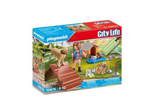 Playmobil City Life 70676 Set cadeau Educatrice et chiens