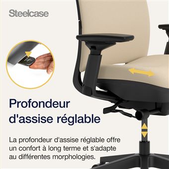 Chaise de Bureau Ergonomique Steelcase Amia Beige