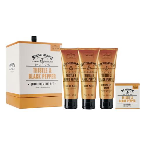 Coffret cadeau de luxe Scottish fine soaps SA01821 Chardon Poivre Noir