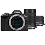 Canon EOS R50 - Appareil photo numérique - sans miroir - 24.2 MP - APS-C - 4K / 30 pi/s - 2.5x zoom optique RF-S 18-45mm F4.5-6.3 IS STM lens, 55-210mm F5.0-7.1 IS STM lens - Wi-Fi, Bluetooth - noir