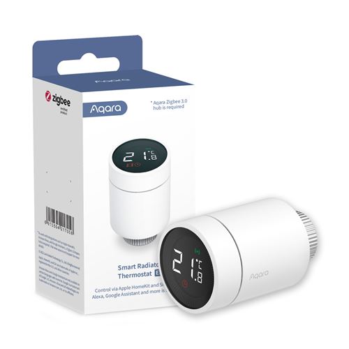 Tête thermostatique intelligente connectée Aqara E1 Blanc et Noir
