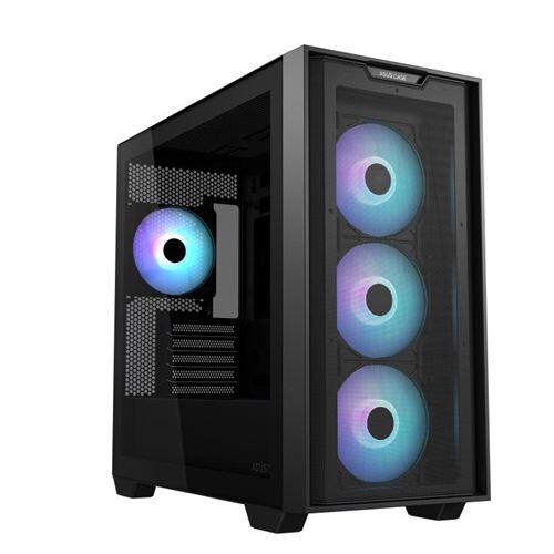 Boitier PC ASUS A21 PLUS mini tour noir ARGB avec panneau latéral verre trempé