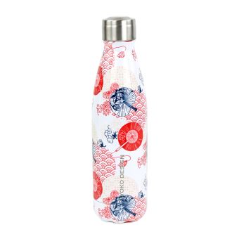 Bouteille Isotherme Toile de Jouy rose 500ml
