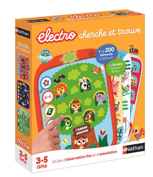 Nathan – Electro Cherche et Trouve – Jeu d'apprentissage – Jeu Electronique – Quiz Educatif –Tactile – Différents thèmes Ecole Plage Océans Forêt – 10 fiches illustrées – A emporter – Dès - vue 7