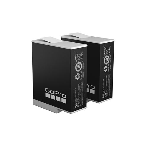 Pack de 2 batteries GoPro Enduro pour HERO10 HERO11 Black HERO12 Black HERO9 Noir et gris