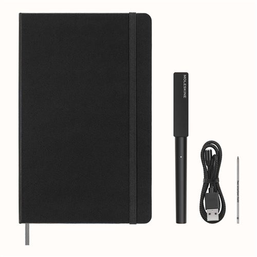 Set cahier connecté grand format Smart avec stylo Moleskine Noir
