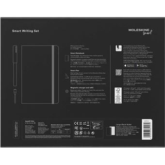 Set cahier connecté grand format Smart avec stylo Moleskine Noir