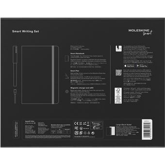 Set cahier connecté grand format Smart avec stylo Moleskine Noir