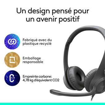 Casque PC filaire Logitech H390 Noir
