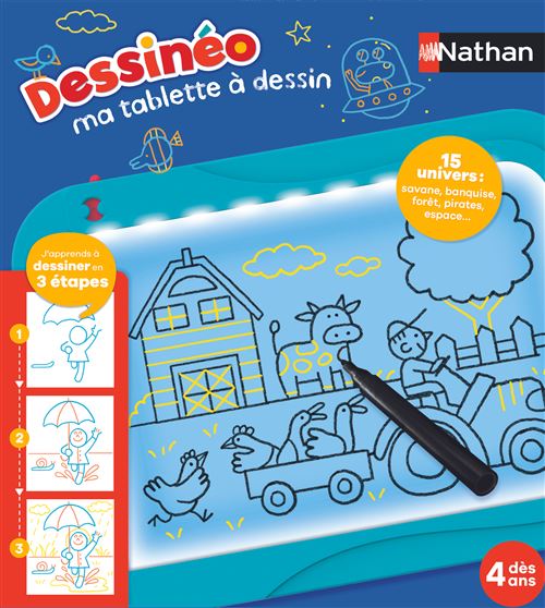 Tablette à Dessin Nathan Dessinéo – Lumineuse, 15 Planches Incluses, Dès 4 Ans