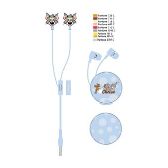 Ecouteurs intra-auriculaires filaires Miniso Tom & Jerry Bleu