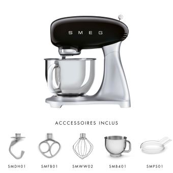 Robot pâtissier Smeg SMF02BLEU 800 W Noir - Achat & prix | Black friday fnac
