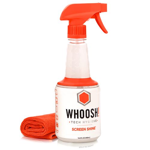 Kit de nettoyage pour écran WHOOSH! avec spray 500 ml et chiffon microfibre